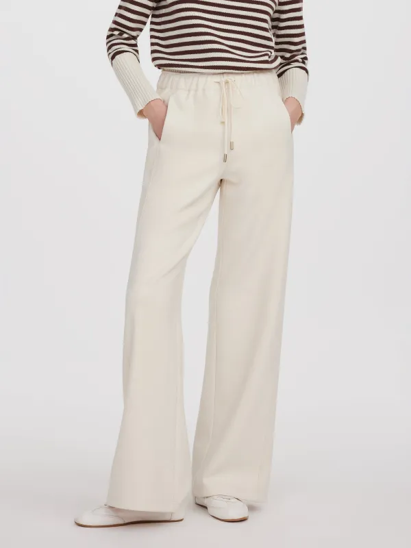 Drawstring Waist Wide Leg Women Knit Pants sold by Goelia