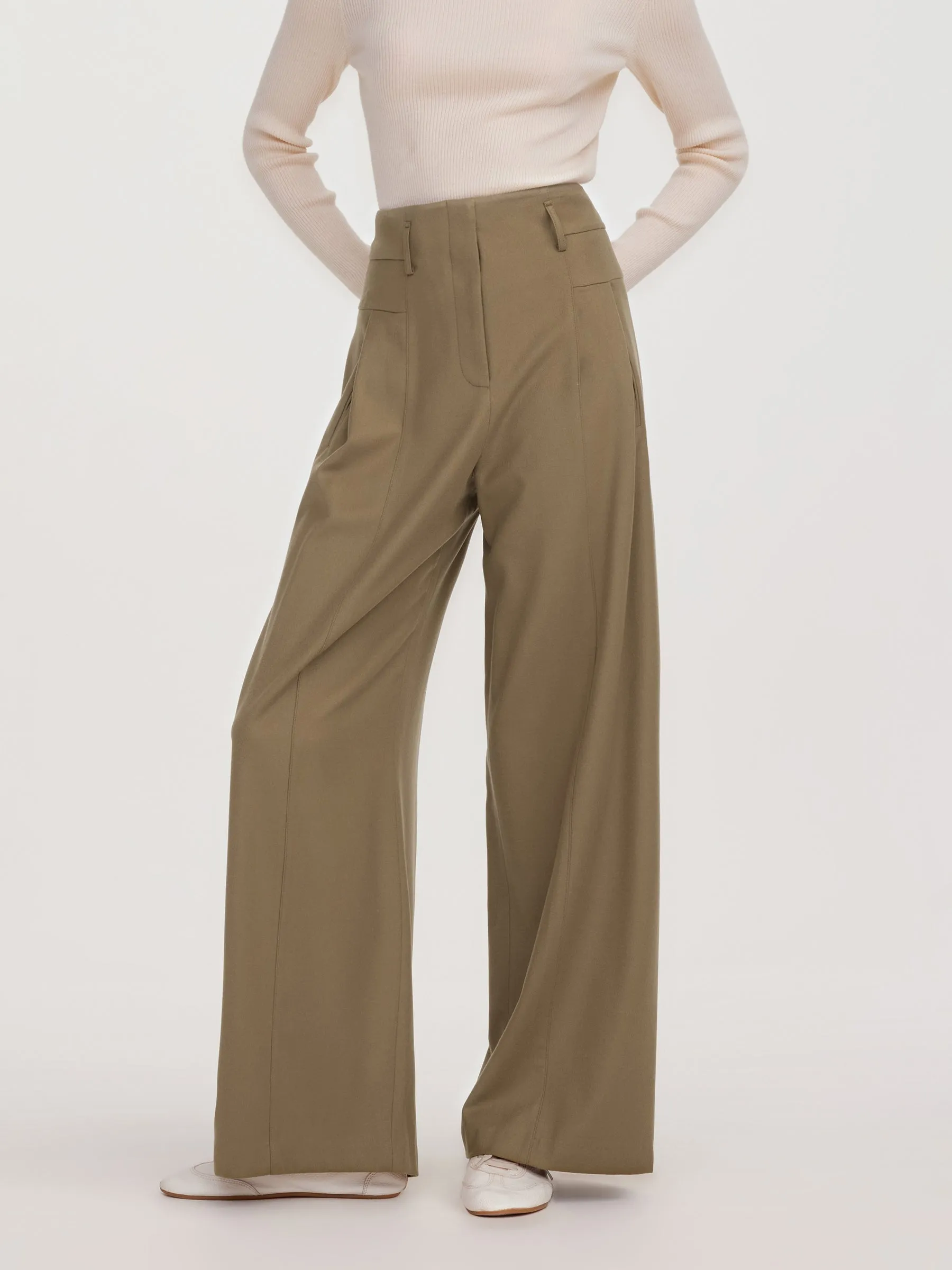 Cashmere Wool Blend Women Wide Leg Pants sold by Goelia product image thumbnail 2