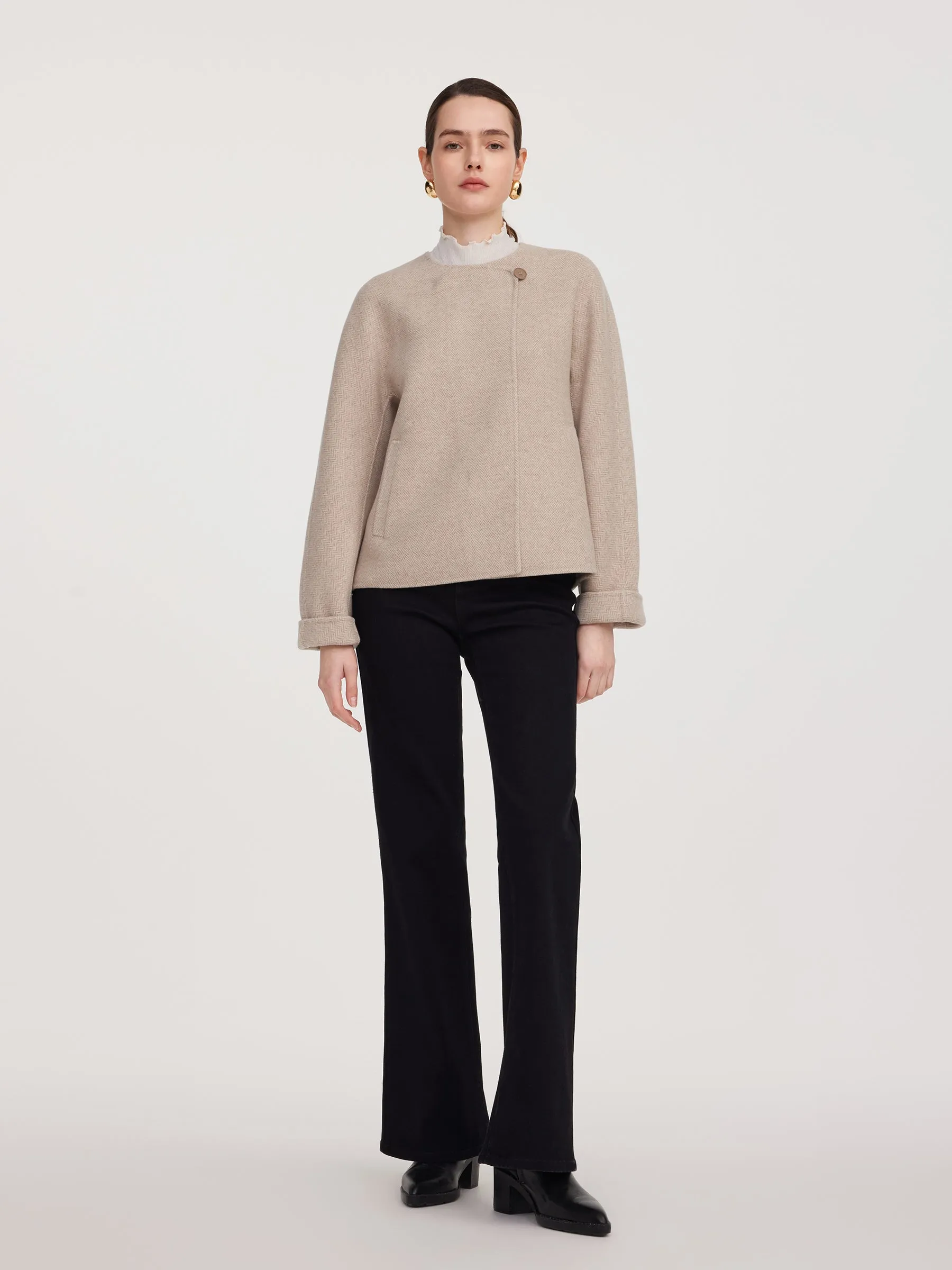 Cashmere Wool Blend Double-Faced Women Jacket sold by Goelia product image thumbnail 3