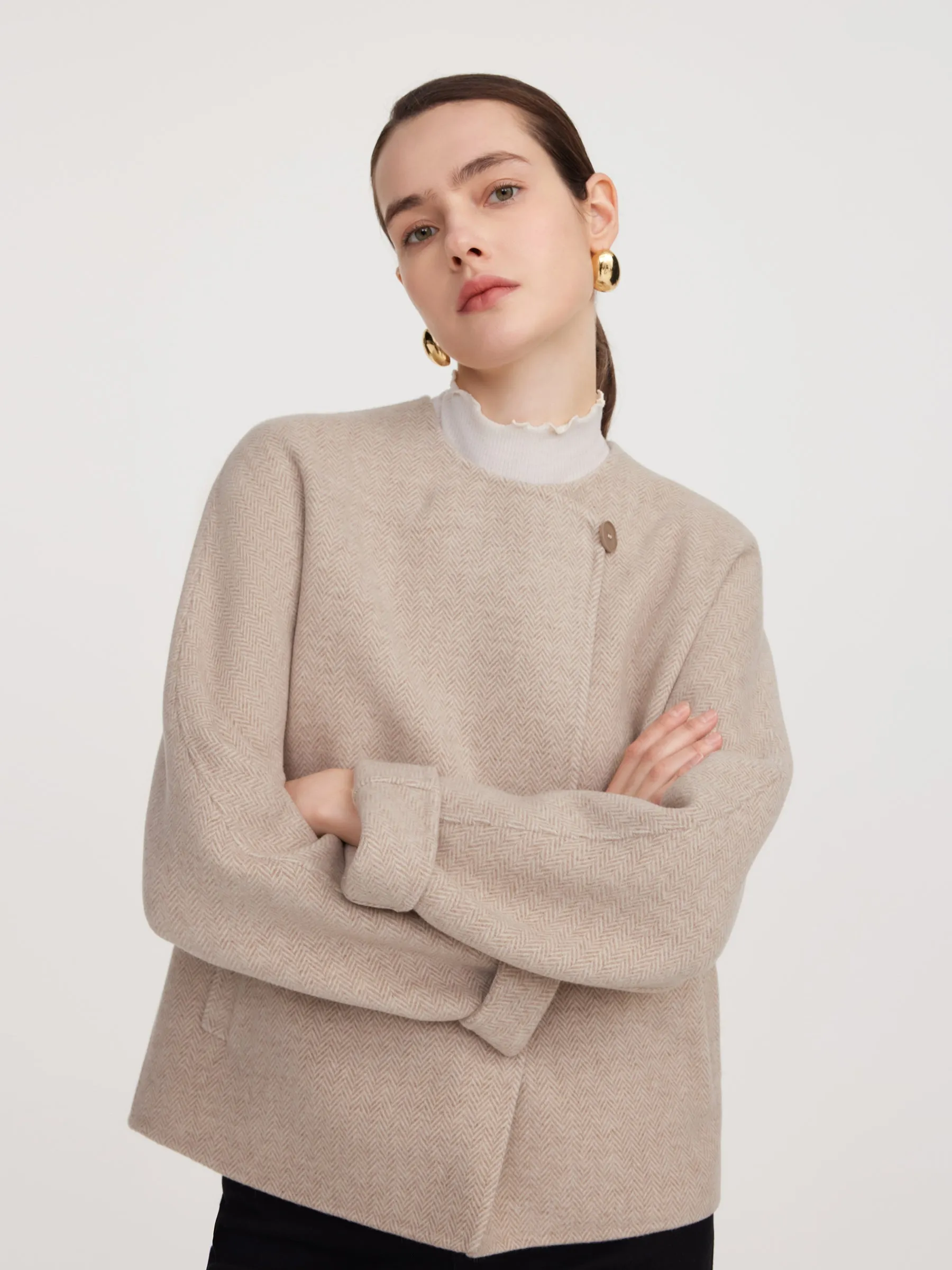 Cashmere Wool Blend Double-Faced Women Jacket sold by Goelia product image thumbnail 5