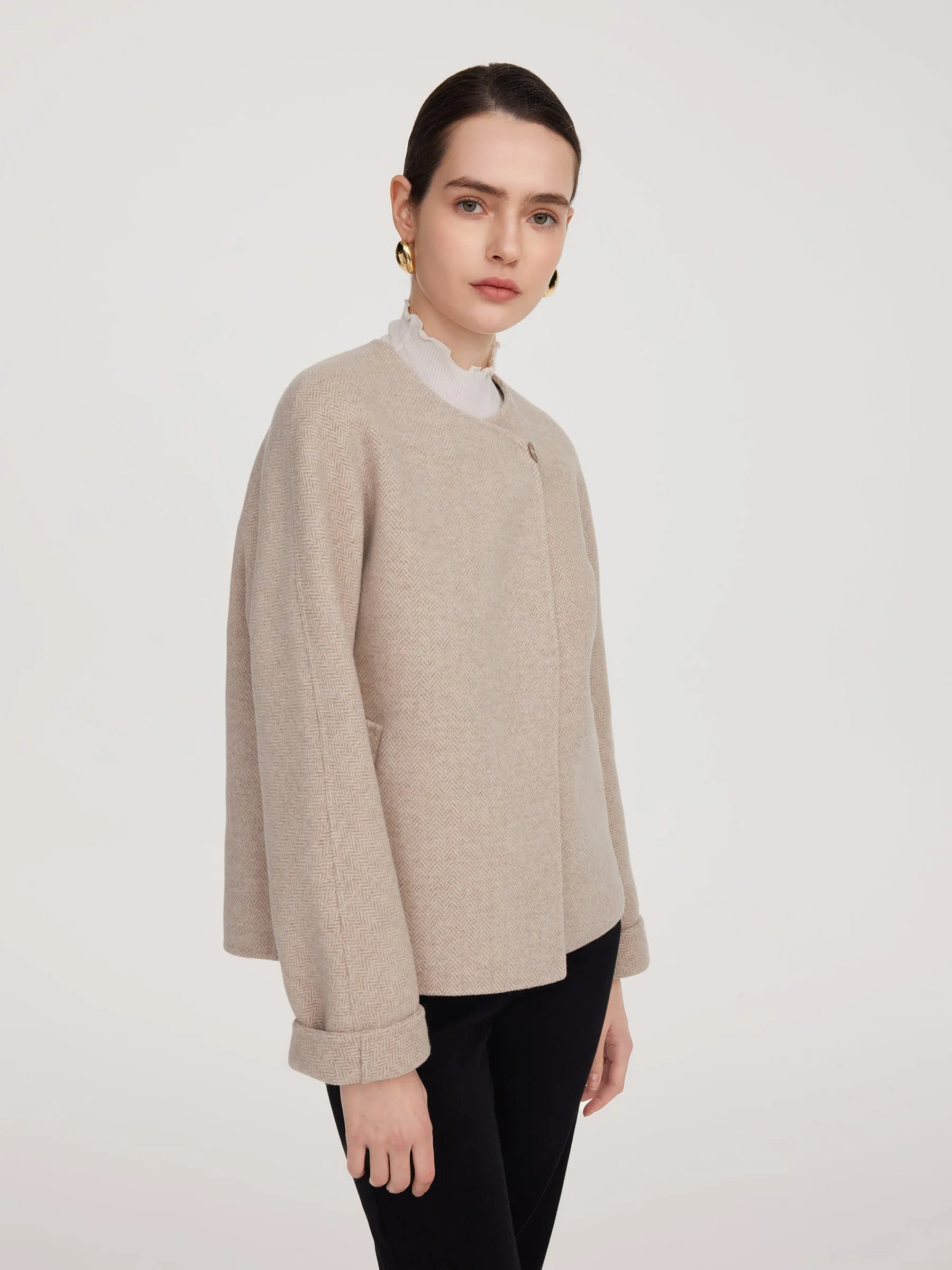 Cashmere Wool Blend Double-Faced Women Jacket sold by Goelia product image thumbnail 2