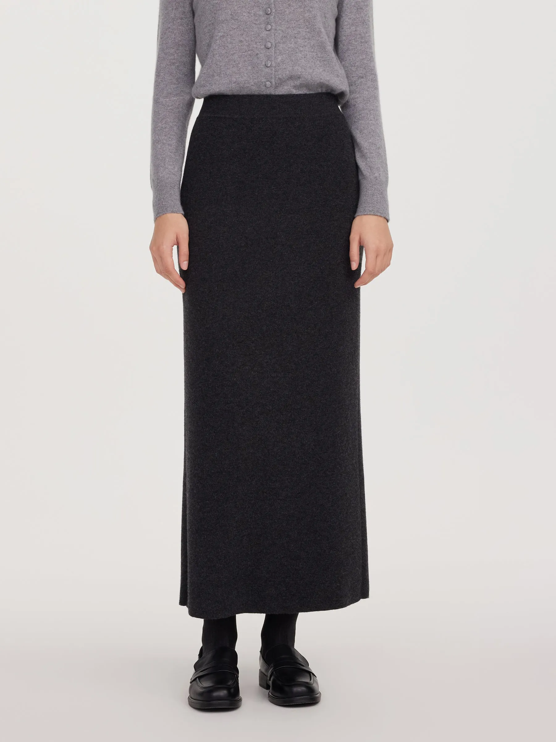 Wool Blend Back Slit Women Knit Skirt sold by Goelia product image thumbnail 2