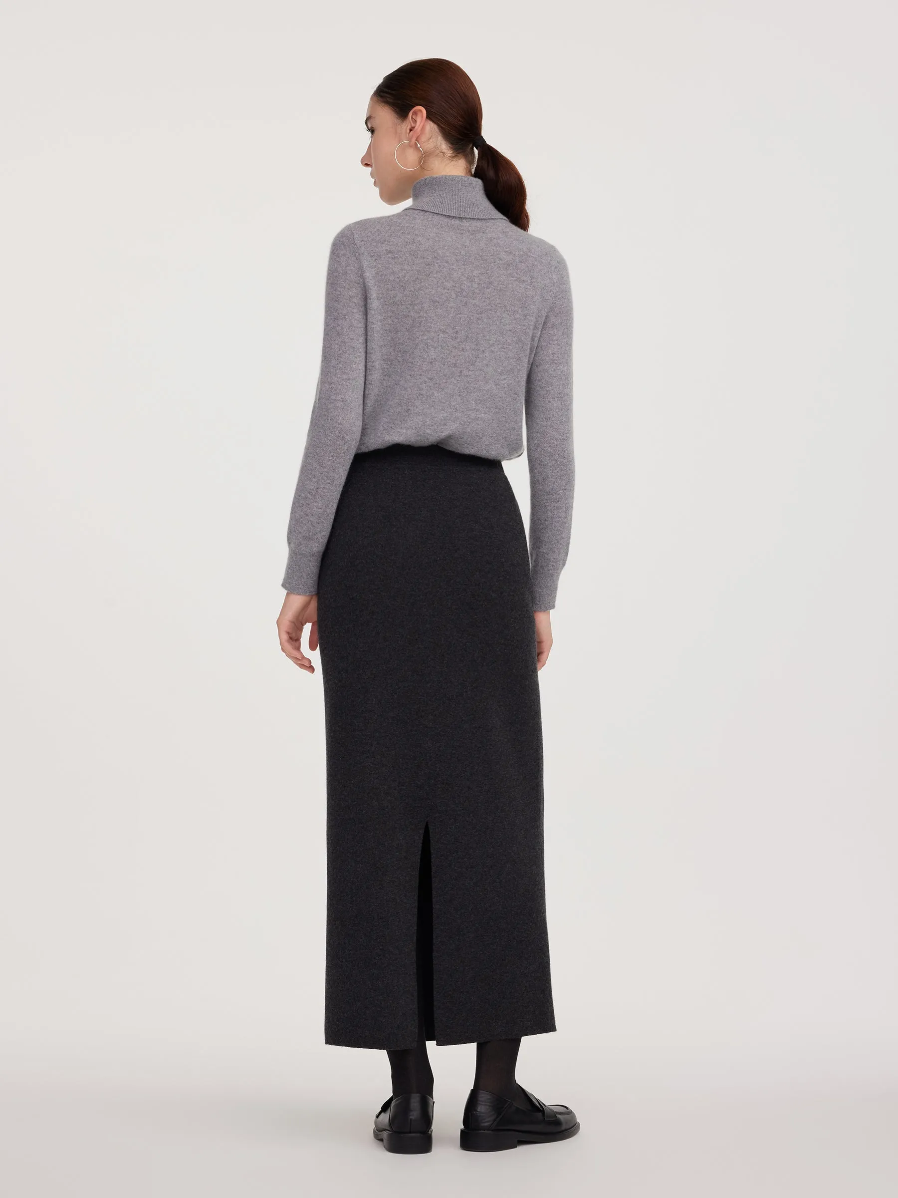 Wool Blend Back Slit Women Knit Skirt sold by Goelia product image thumbnail 4