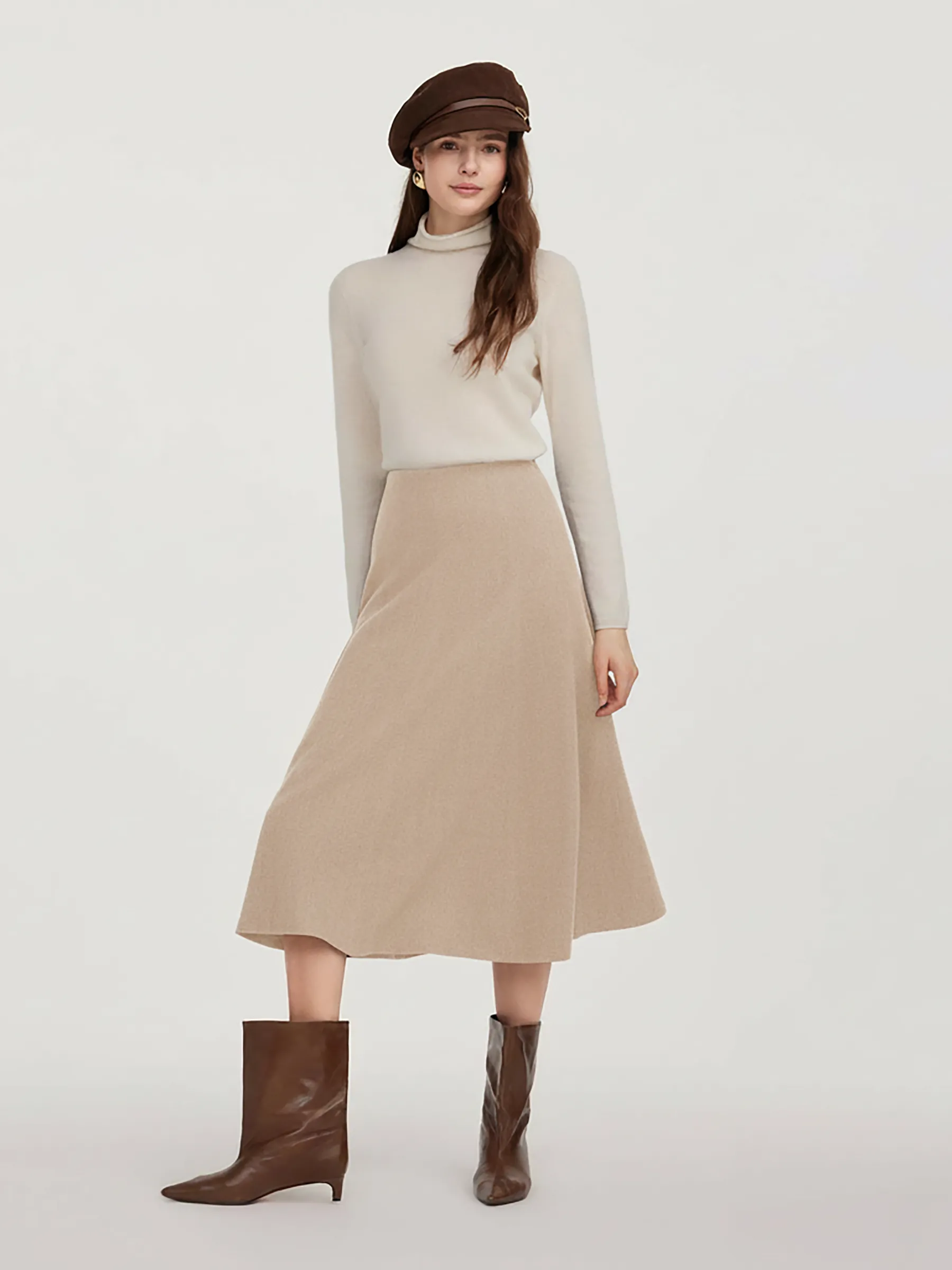 100% Washable Wool Women A-Line Flared Skirt sold by Goelia product image thumbnail 3