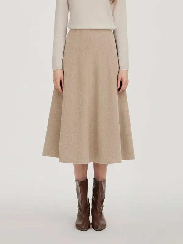 100% Washable Wool Women A-Line Flared Skirt sold by Goelia