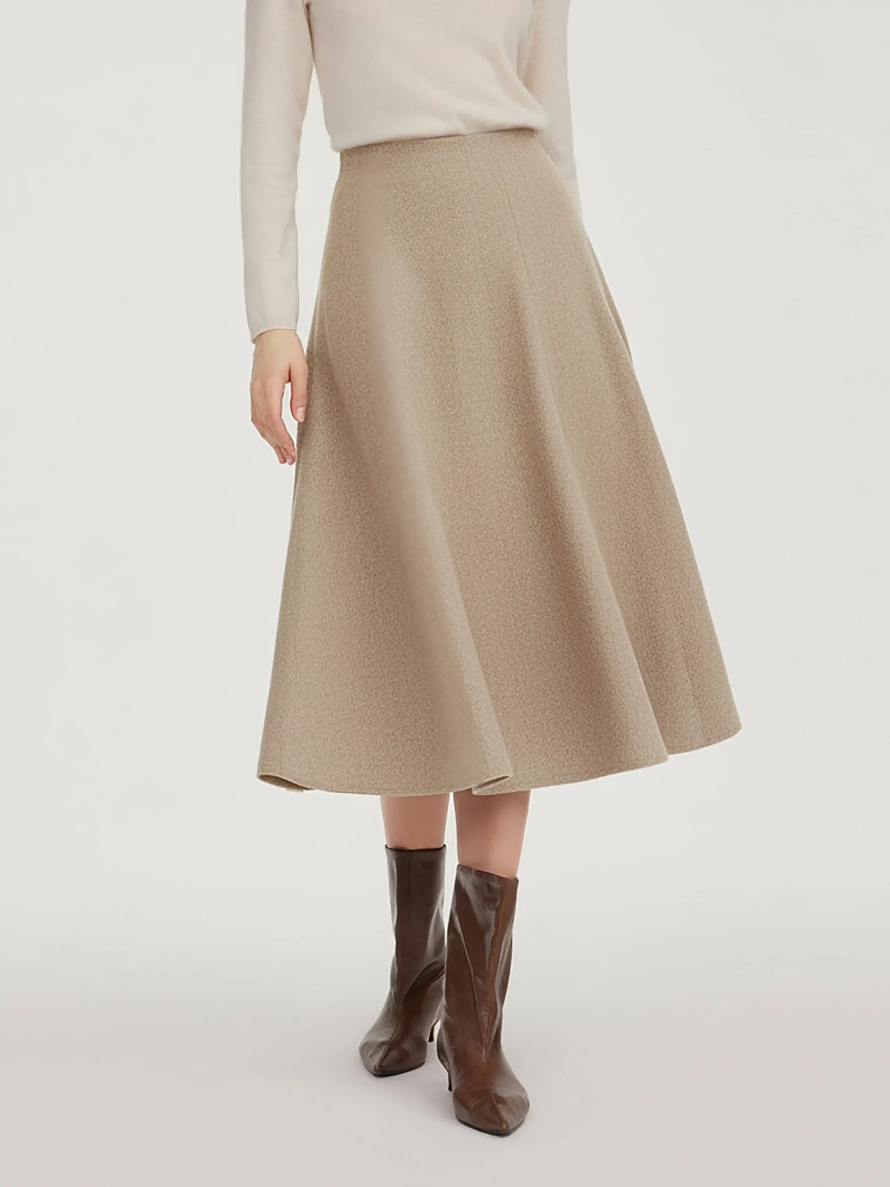 100% Washable Wool Women A-Line Flared Skirt sold by Goelia product image thumbnail 2