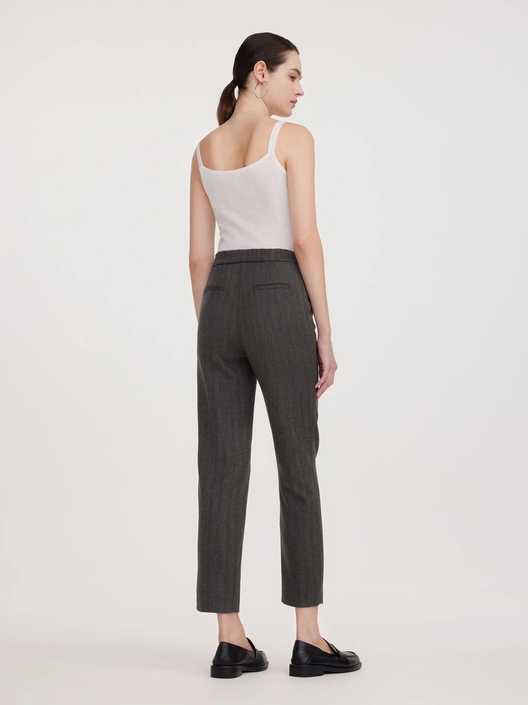 100% Washable Wool Women Tapered Pants sold by Goelia product image thumbnail 4