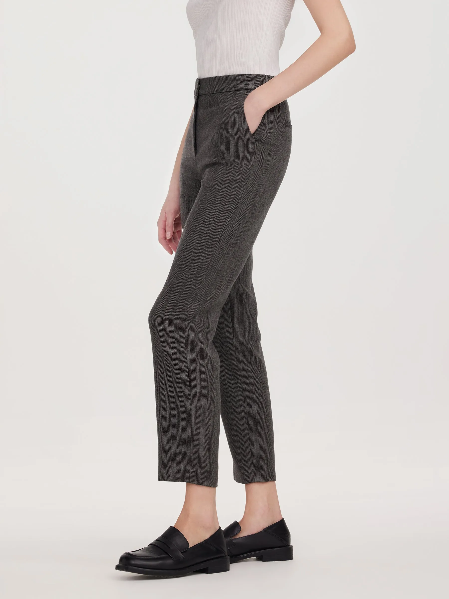 100% Washable Wool Women Tapered Pants sold by Goelia product image thumbnail 2