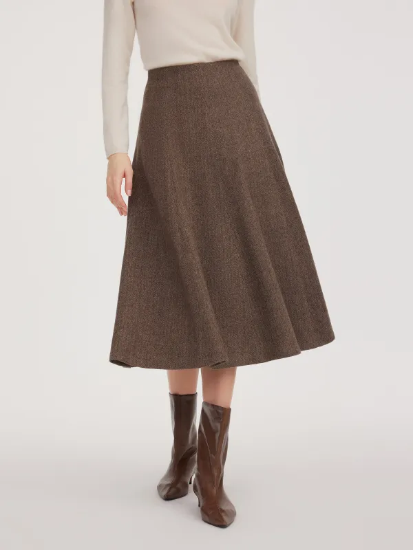 [Preview] Washable Wool Women A-Line Flared Skirt sold by Goelia