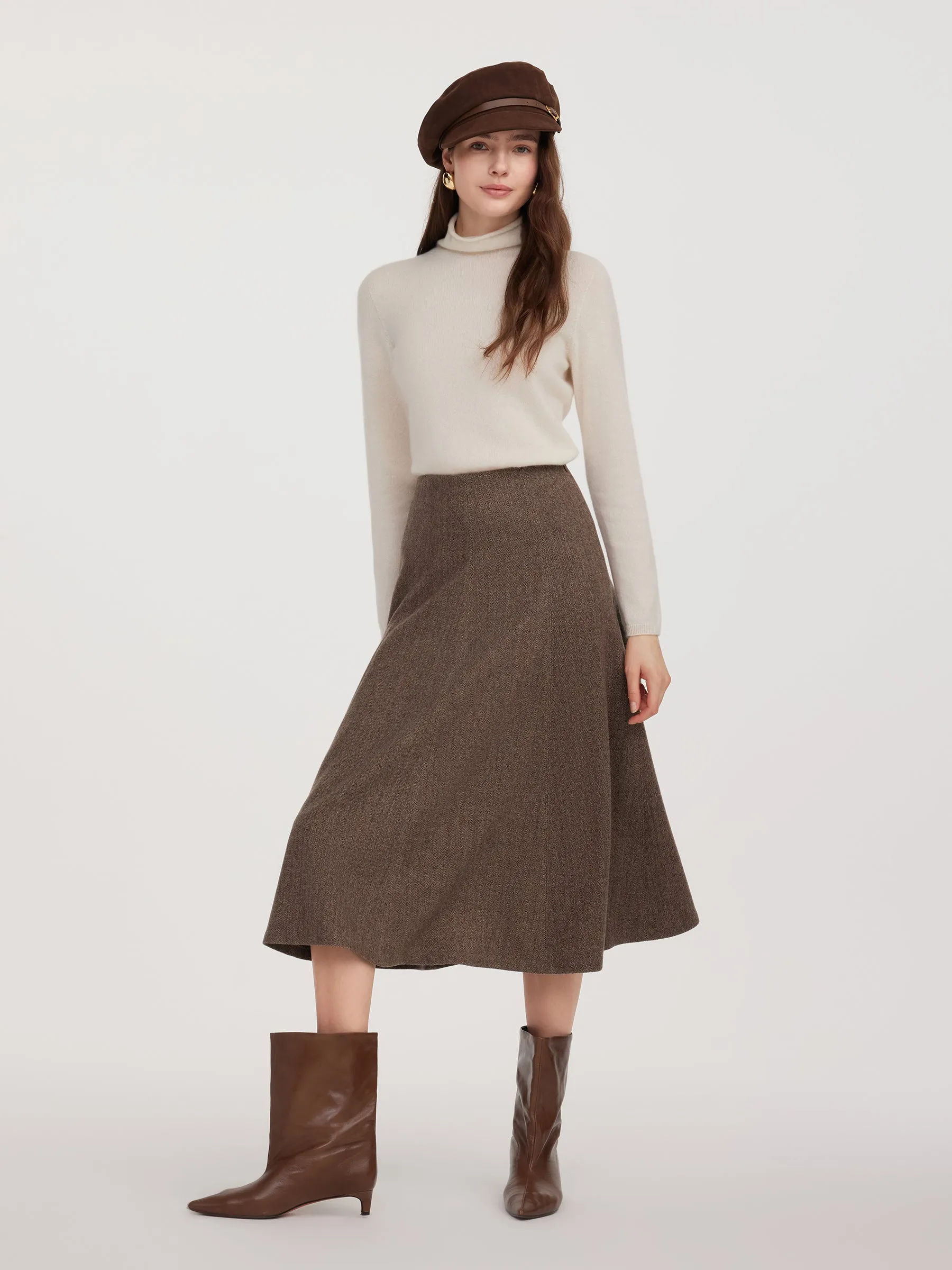 Washable Wool Women A-Line Flared Skirt sold by Goelia product image thumbnail 3