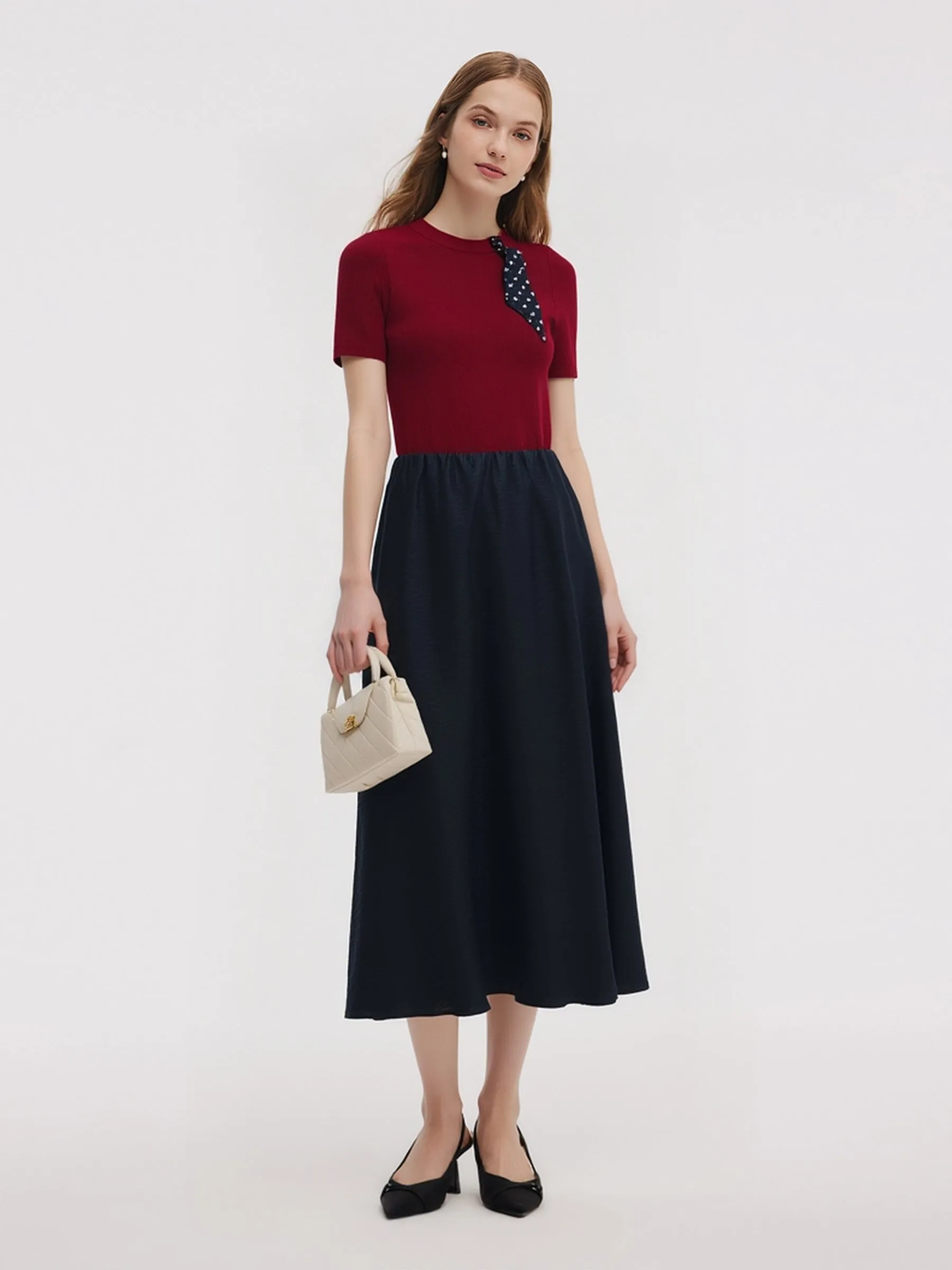 Tencel Blend Burgundy Women Knit Top sold by Goelia product image thumbnail 2