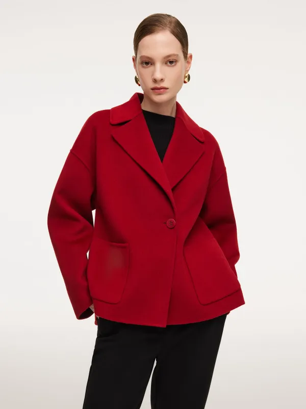 Cashmere Wool Blend Double-Faced Women Coat sold by Goelia