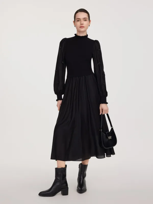 Tencel Blend Patchwork Women Maxi Dress sold by Goelia