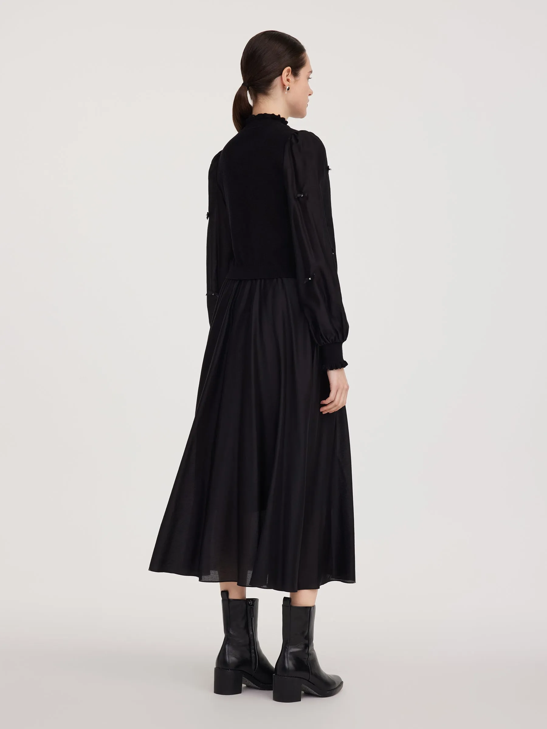Tencel Blend Patchwork Women Maxi Dress sold by Goelia product image thumbnail 3