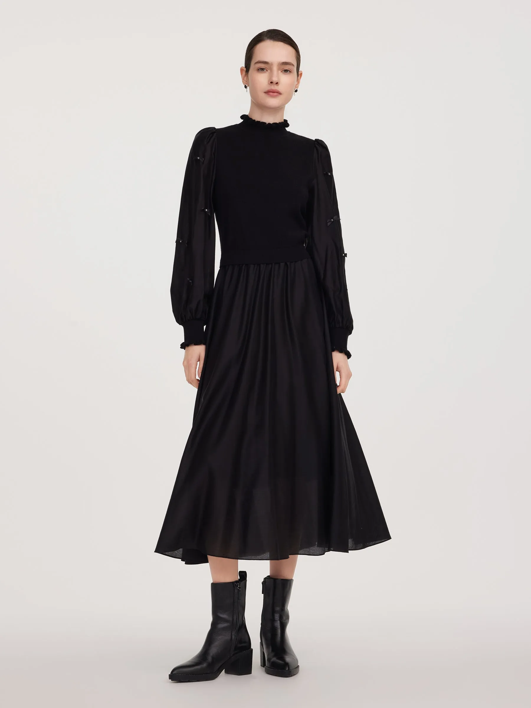 Tencel Blend Patchwork Women Maxi Dress sold by Goelia product image thumbnail 2