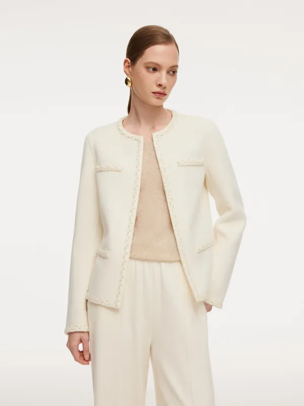 Cashmere Wool Blend Double-Faced Women Jacket sold by Goelia