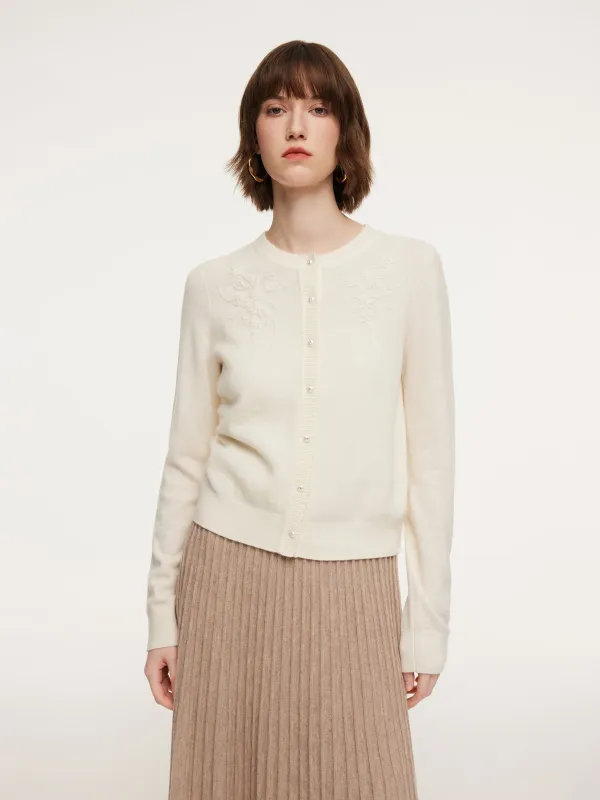 [Preview] 100% Wool Embroidered Women Cardigan sold by Goelia