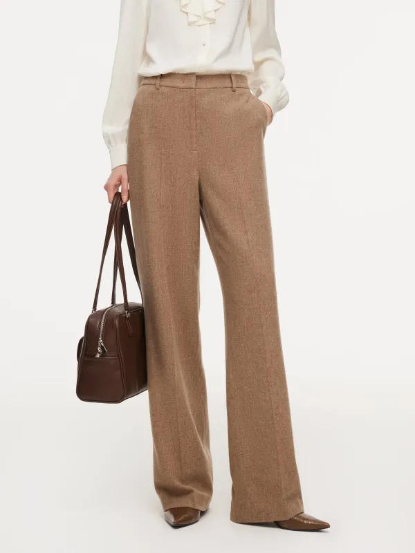 [Preview] Washable Wool Cashmere Blend Straight Leg Women Pants sold by Goelia