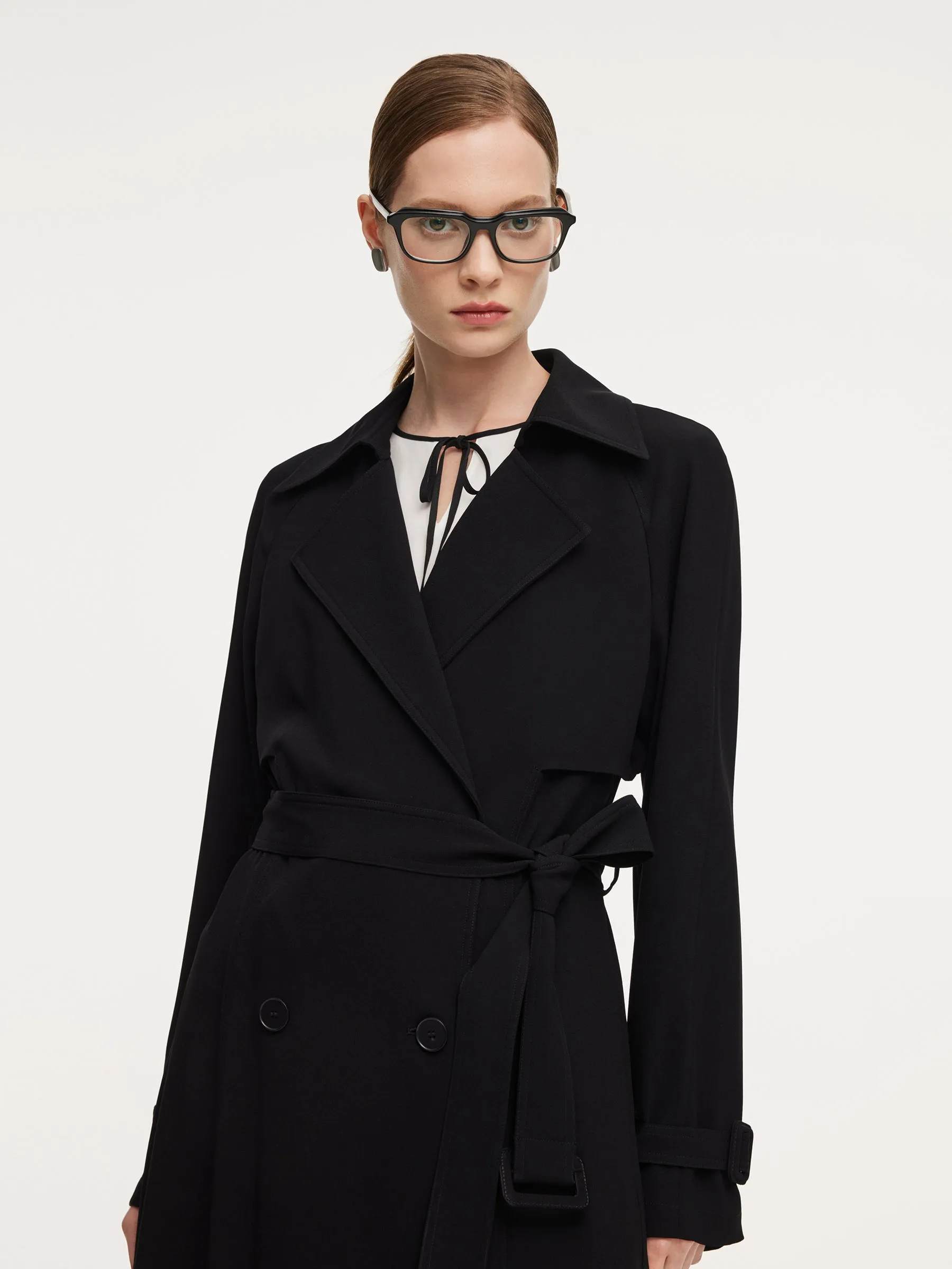 Triacetate Blend Women Wrap Trench Coat sold by Goelia product image thumbnail 5