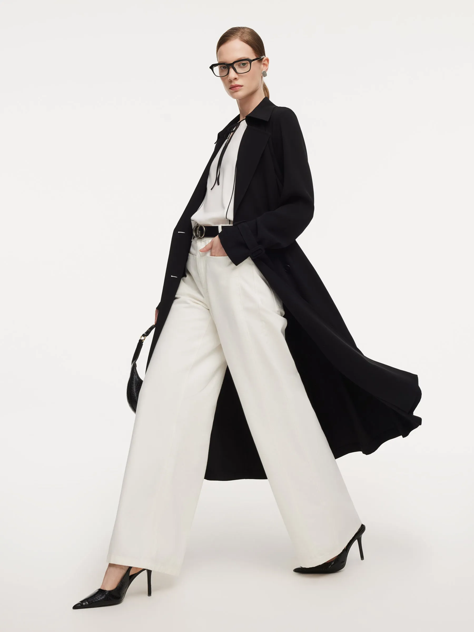 Triacetate Blend Women Wrap Trench Coat sold by Goelia product image thumbnail 3