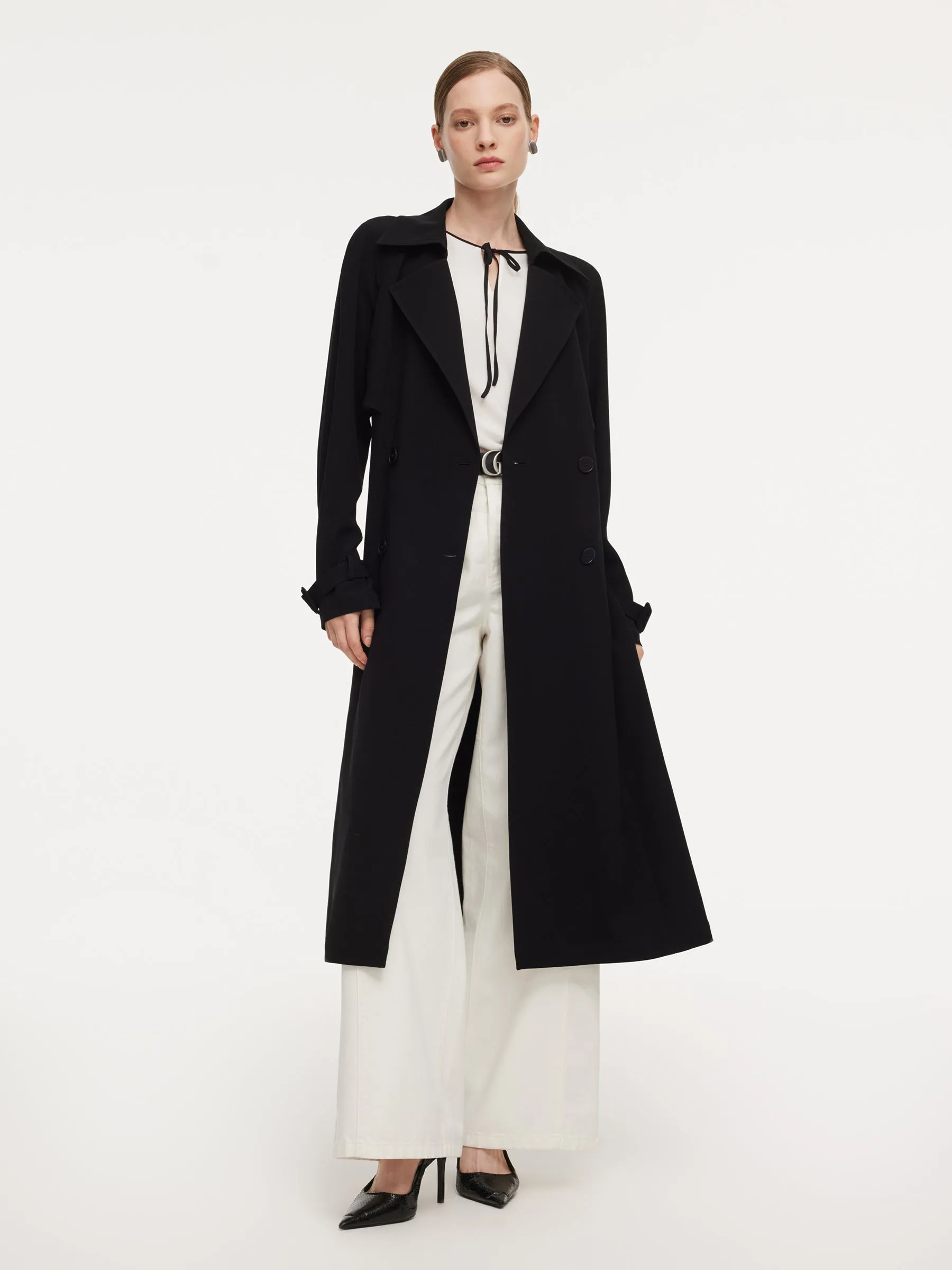 Triacetate Blend Women Wrap Trench Coat sold by Goelia