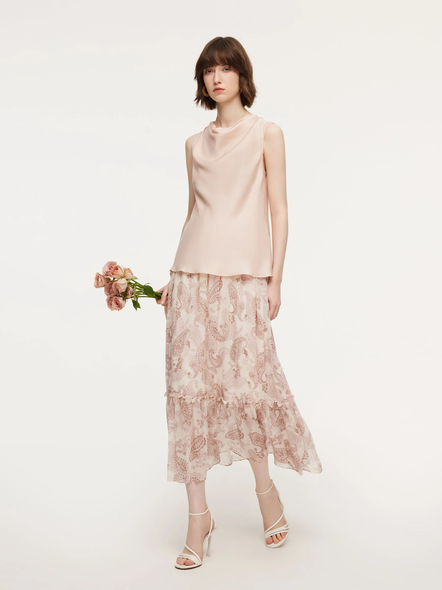 22MM Mulberry Silk Cowl Neck Women Tank Top sold by Goelia product image thumbnail 4