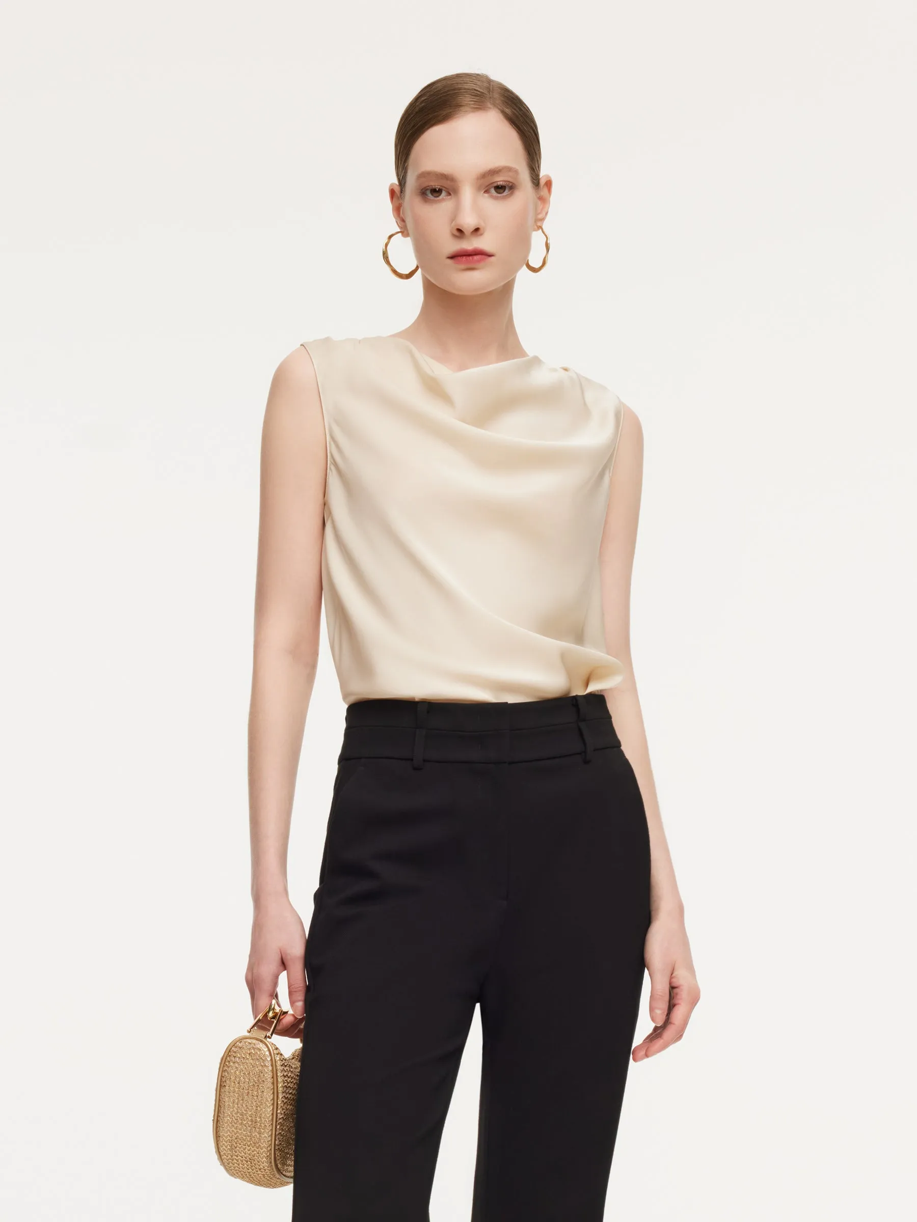 22MM Mulberry Silk Cowl Neck Women Tank Top sold by Goelia product image thumbnail 2