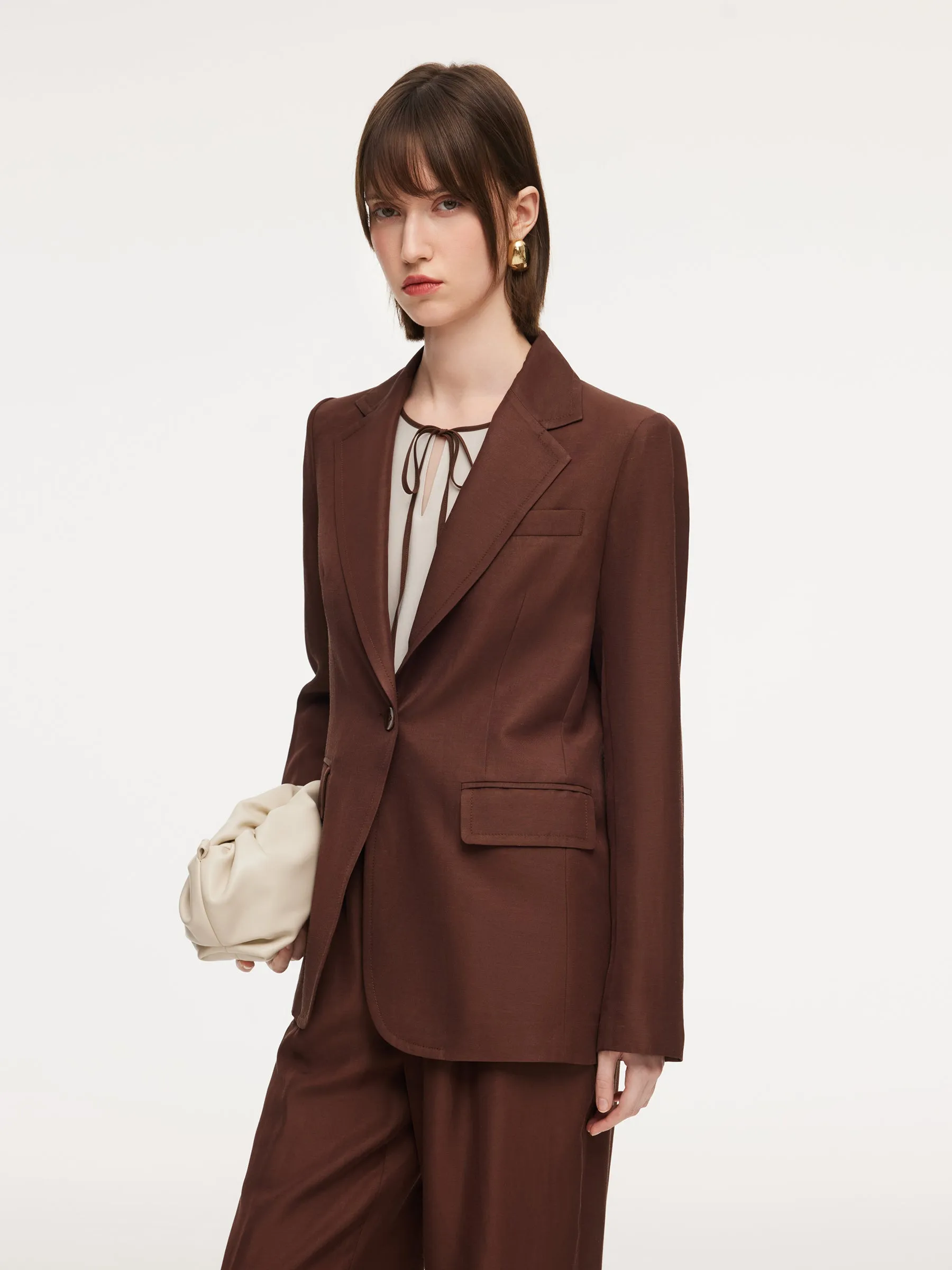 Tencel Acetate Linen Blend Women Blazer sold by Goelia product image thumbnail 2