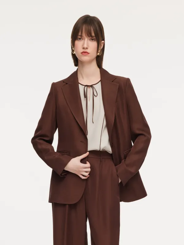 Tencel Acetate Linen Blend Women Blazer sold by Goelia