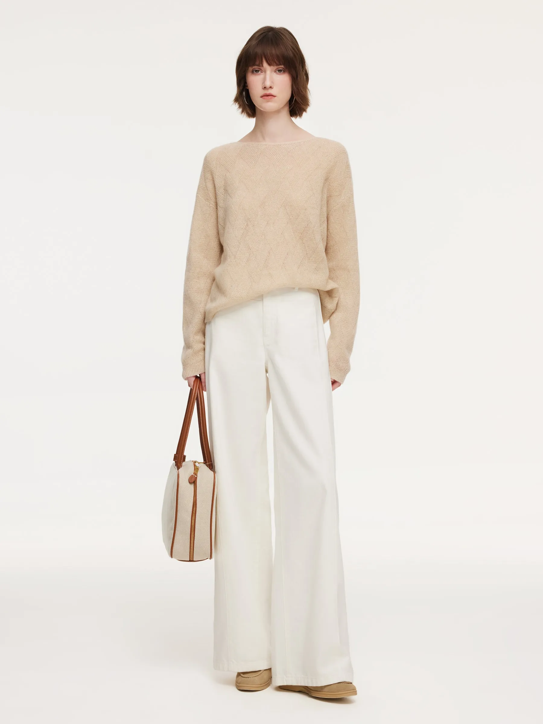 Cashmere Boat Neck Loose Fit Women Sweater sold by Goelia product image thumbnail 2