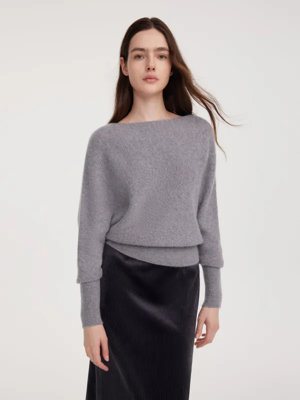 100% Cashmere Boat Neck Women Sweater sold by Goelia