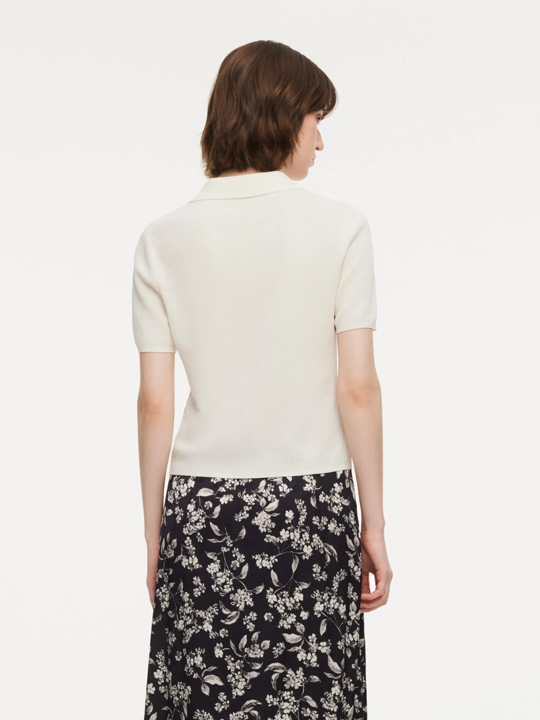 Tencel Blend Women Knit Top With Floral Print Scarf sold by Goelia product image thumbnail 4