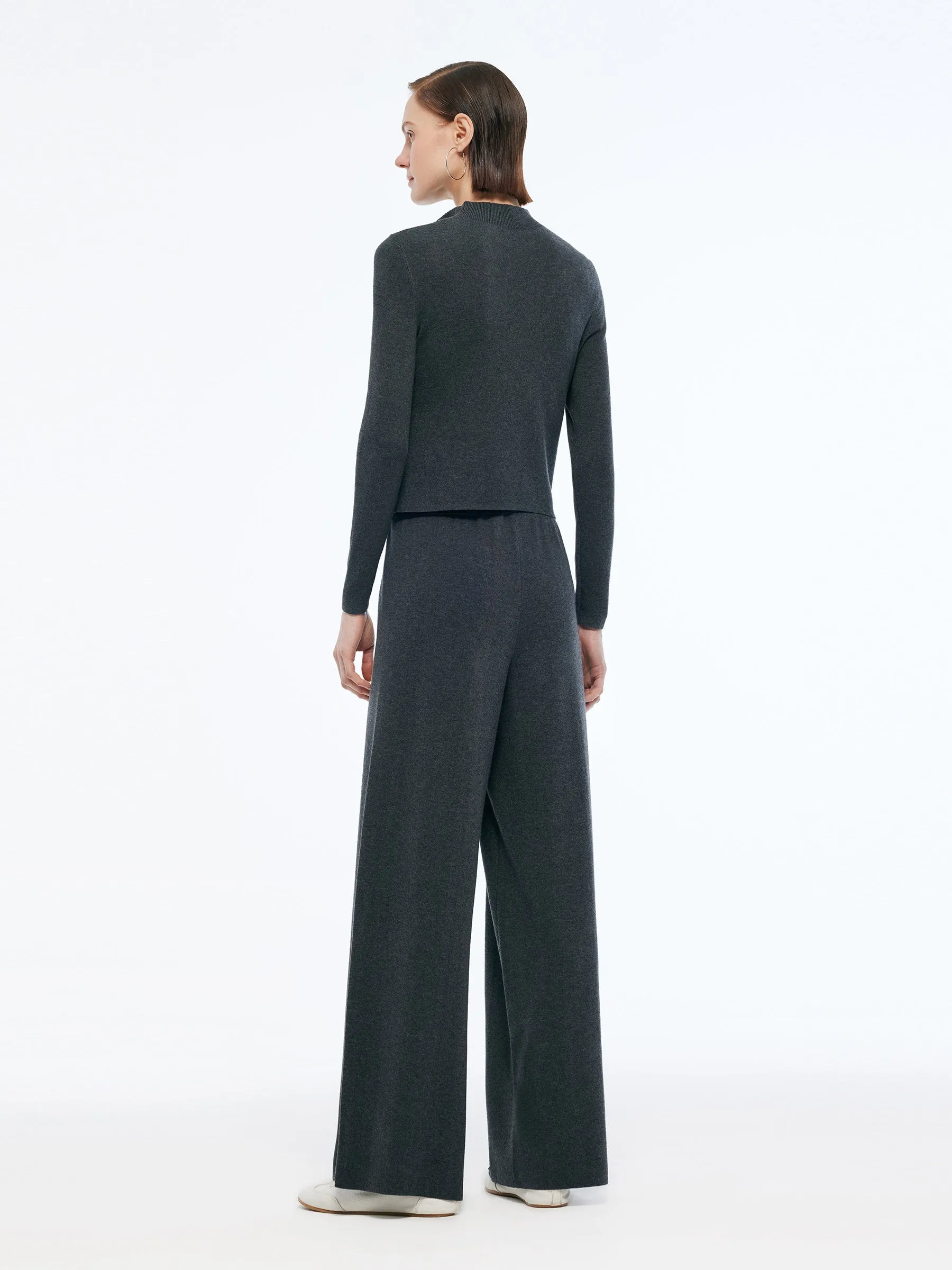 Cashmere Blend Mock Layered Knit Top And Pants Two-Piece Set sold by Goelia product image thumbnail 3