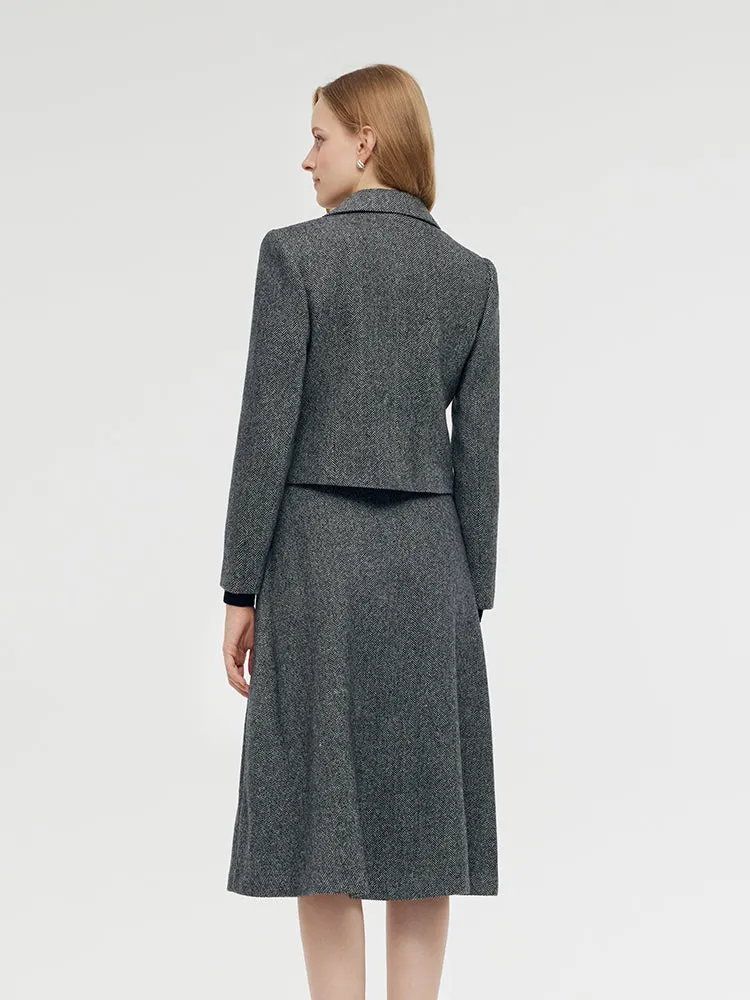 Washable Wool Crop Jacket And Half Skirt Two-piece Set sold by Goelia product image thumbnail 3