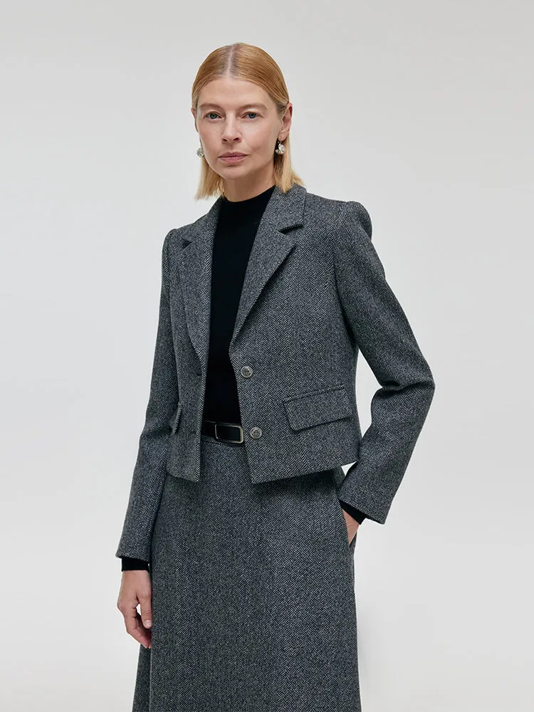 Washable Wool Crop Jacket And Half Skirt Two-piece Set sold by Goelia product image thumbnail 5