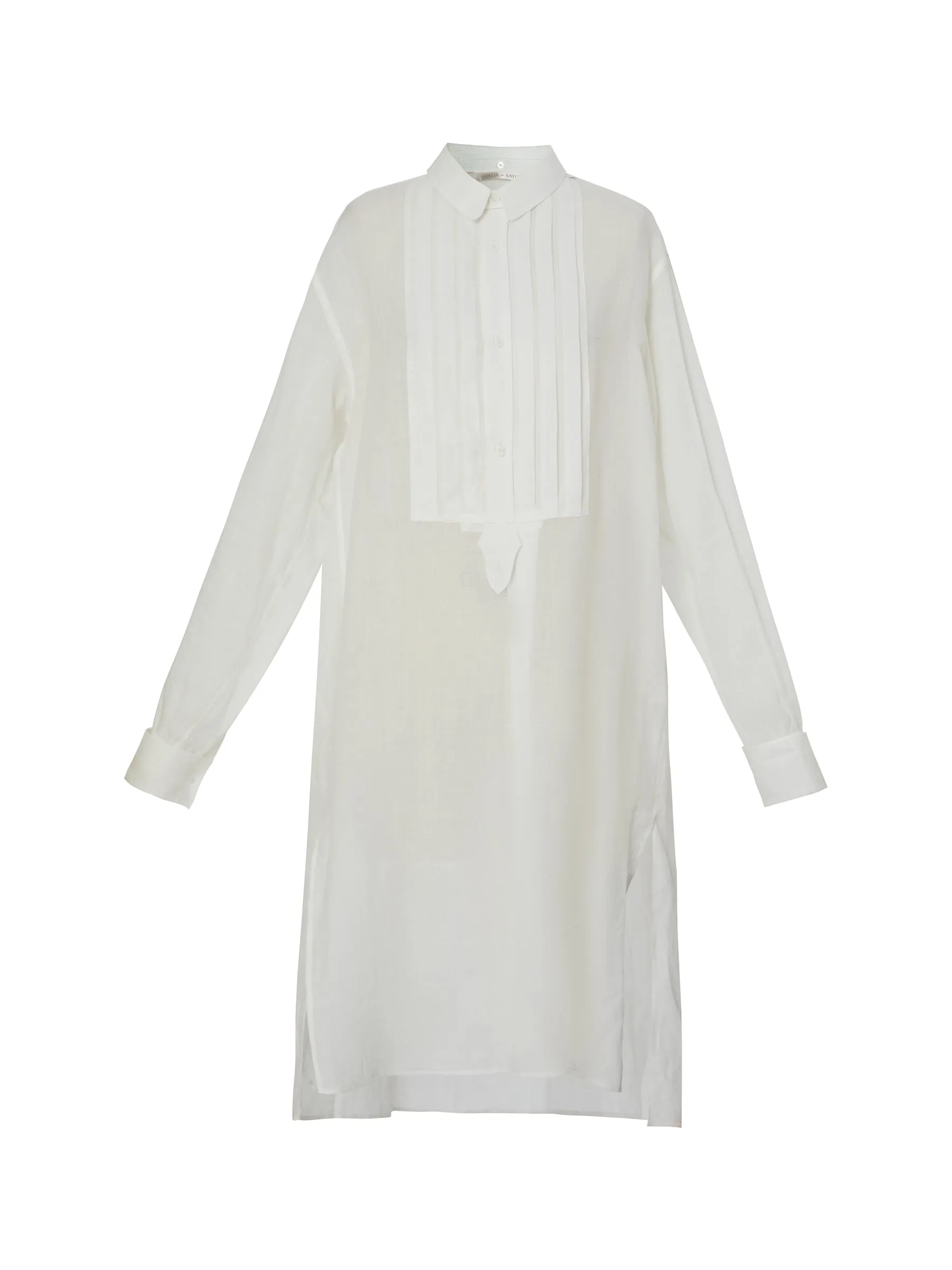 100% Ramie Loose Fit H-Line Unisex Long Shirt sold by Goelia product image thumbnail 2