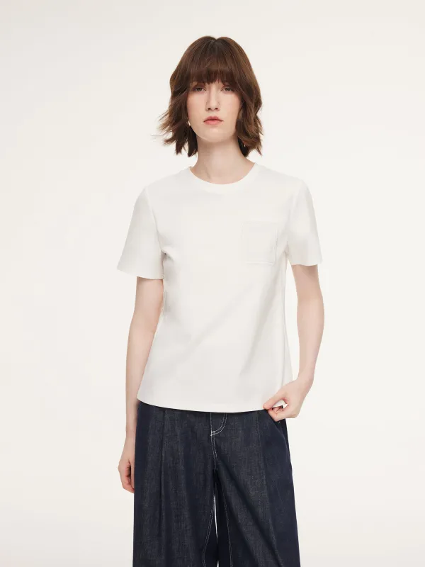 100% Cotton Paisley Embroidered Women T-Shirt sold by Goelia