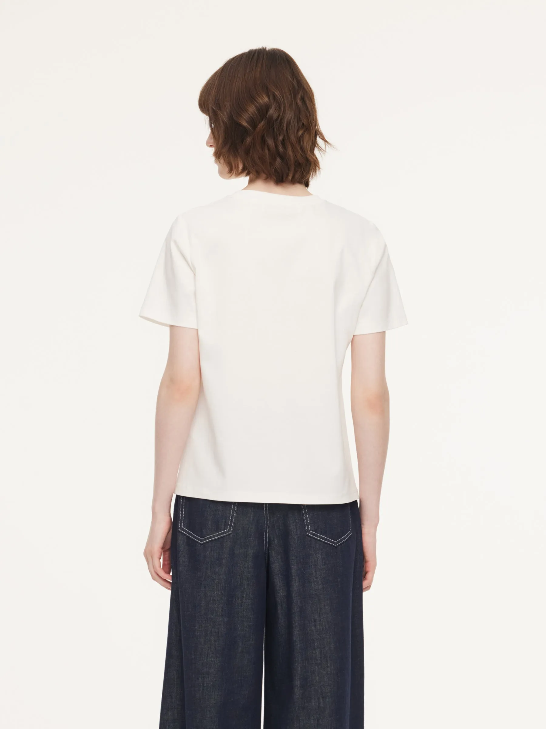 100% Cotton Paisley Embroidered Women T-Shirt sold by Goelia product image thumbnail 3