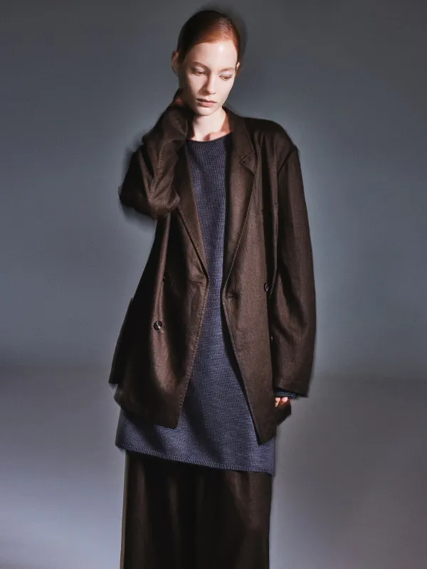100% Linen Loose Fit H-Line Unisex Shop Coat sold by Goelia