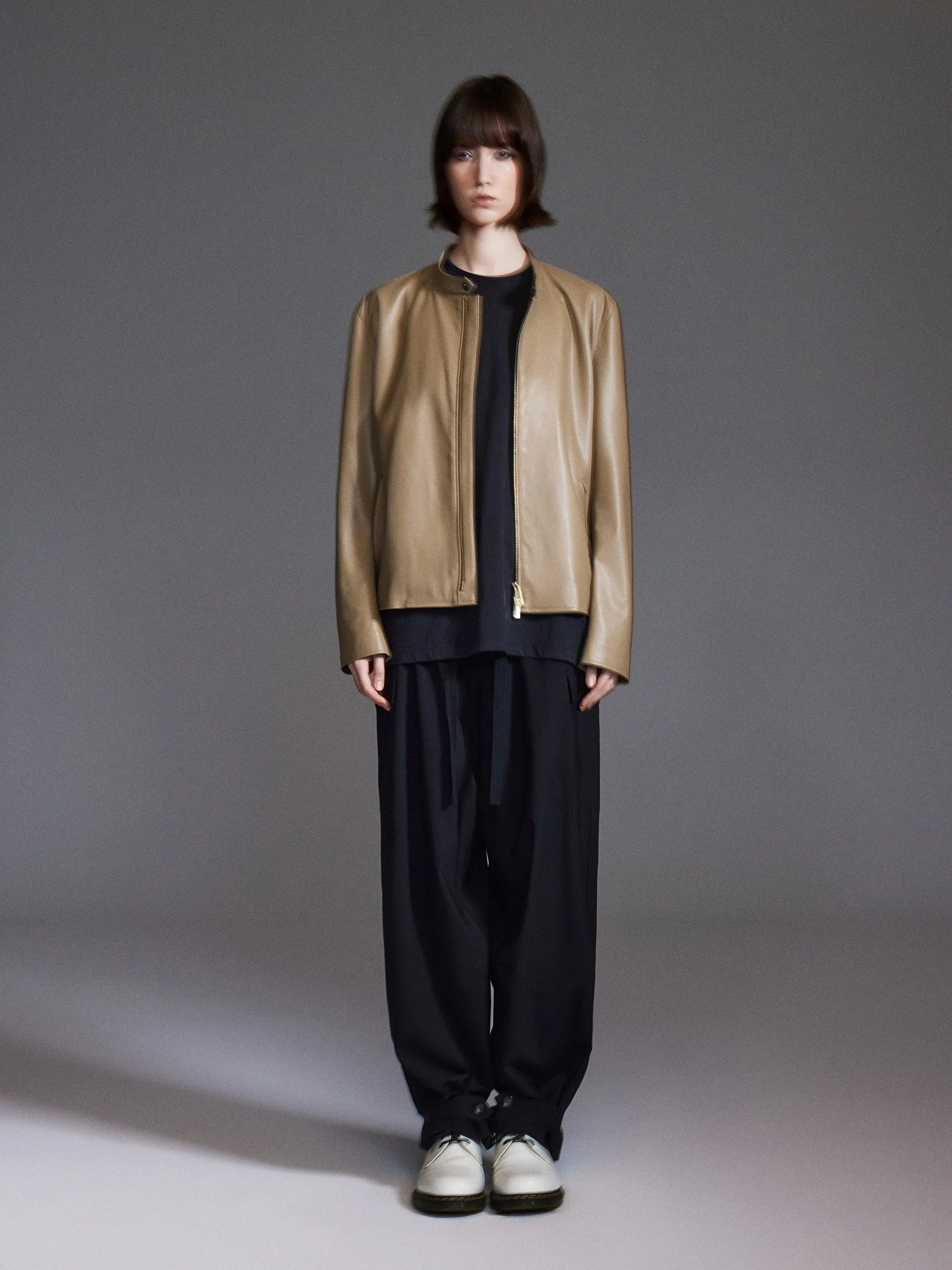 PU Leather H-Line Zip-Up Unisex Jacket sold by Goelia product image thumbnail 3