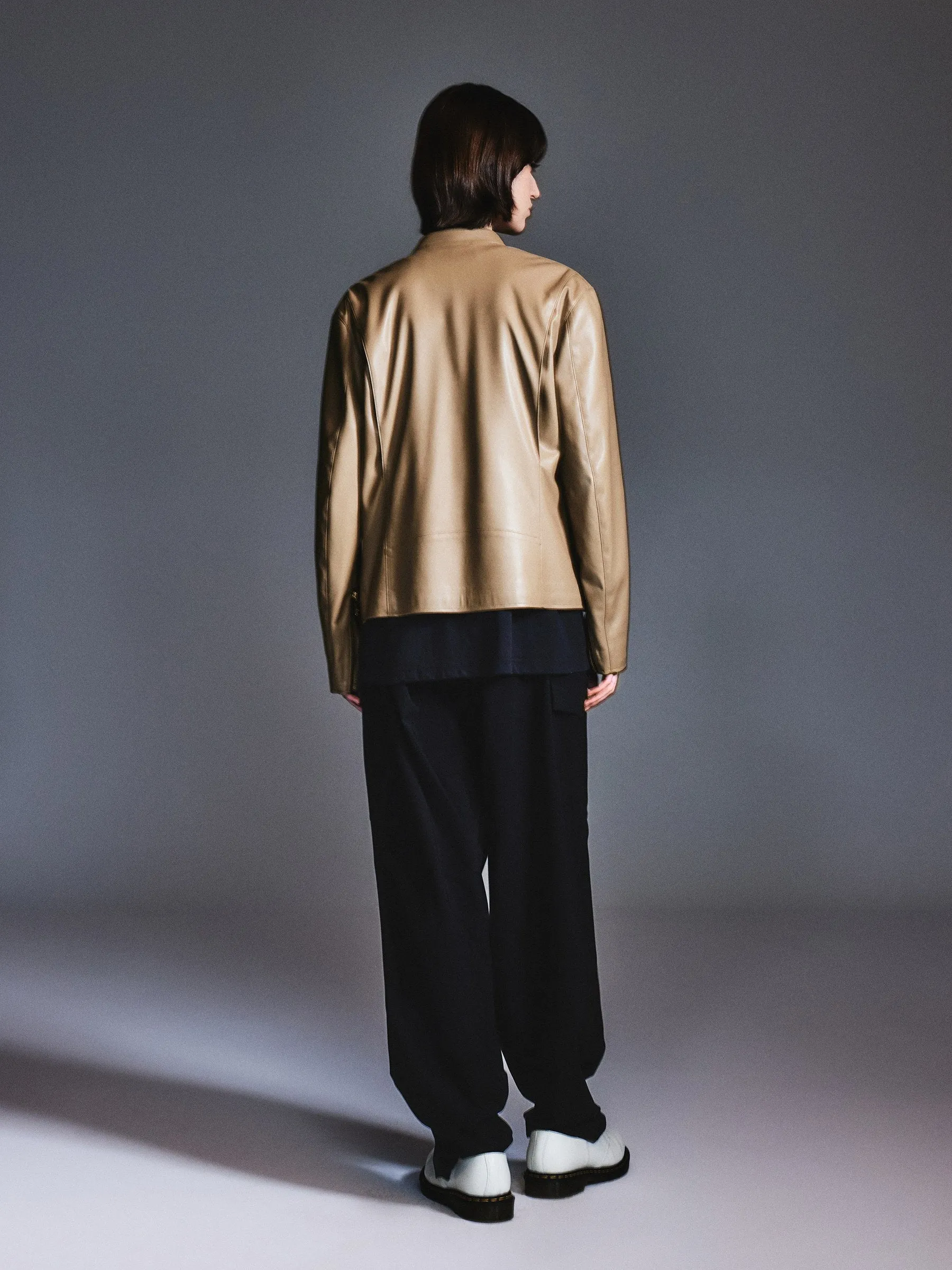 PU Leather H-Line Zip-Up Unisex Jacket sold by Goelia product image thumbnail 5