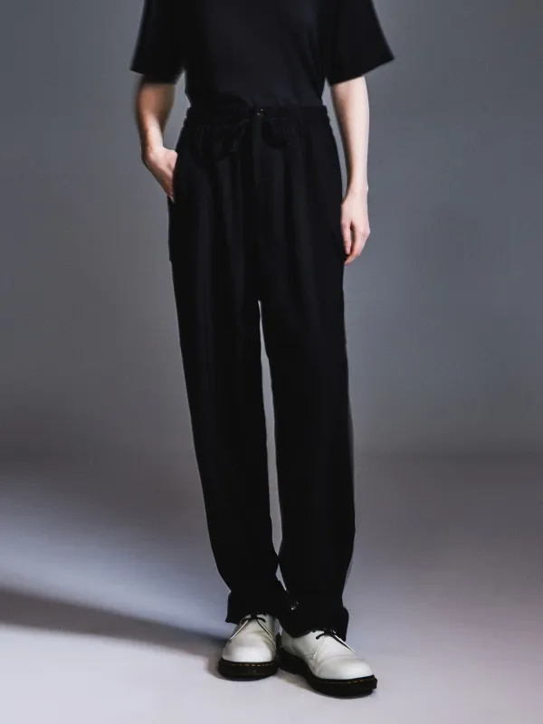 Machine Washable Wool Blend Unisex Straight Leg Pants sold by Goelia