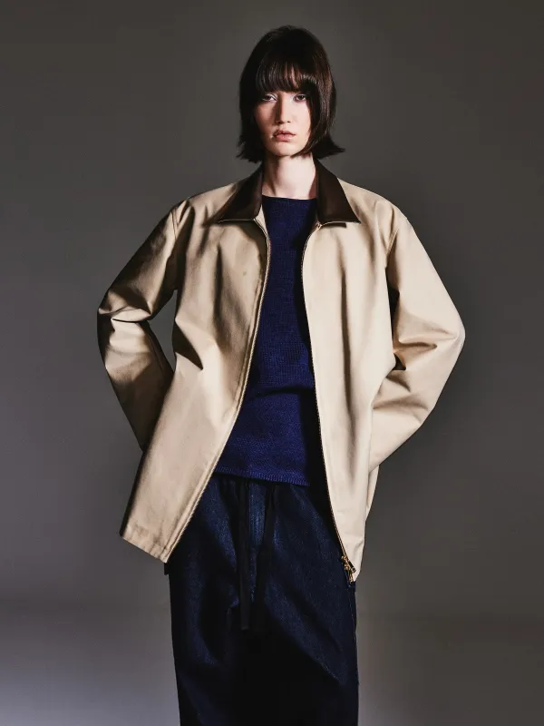 Loose Fit H-Line Zip-Up Unisex Mid-length Jacket sold by Goelia