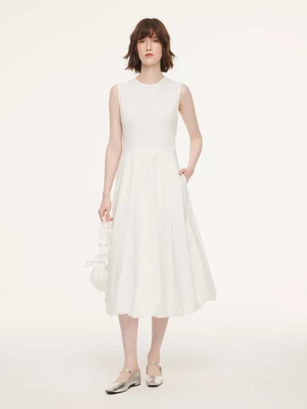 100% Cotton Bubble Hem Women Sleeveless Maxi Dress With Bag sold by Goelia