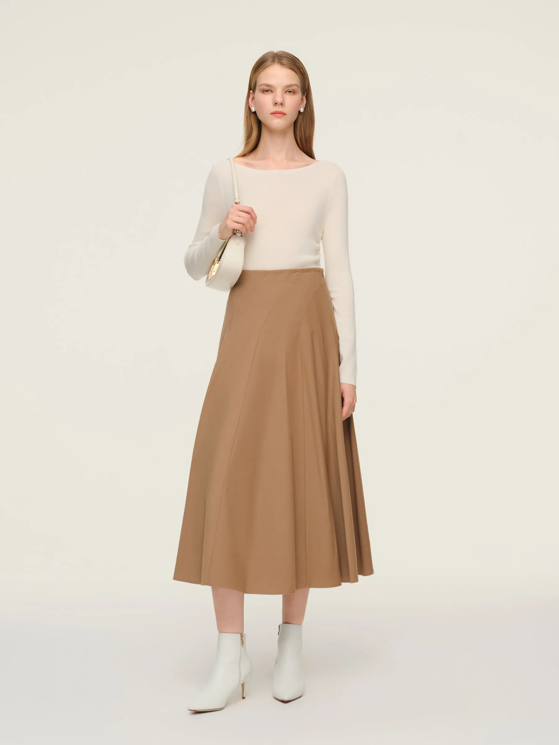 Cashmere Wool Blend Stretch Women Skirt sold by Goelia product image thumbnail 3