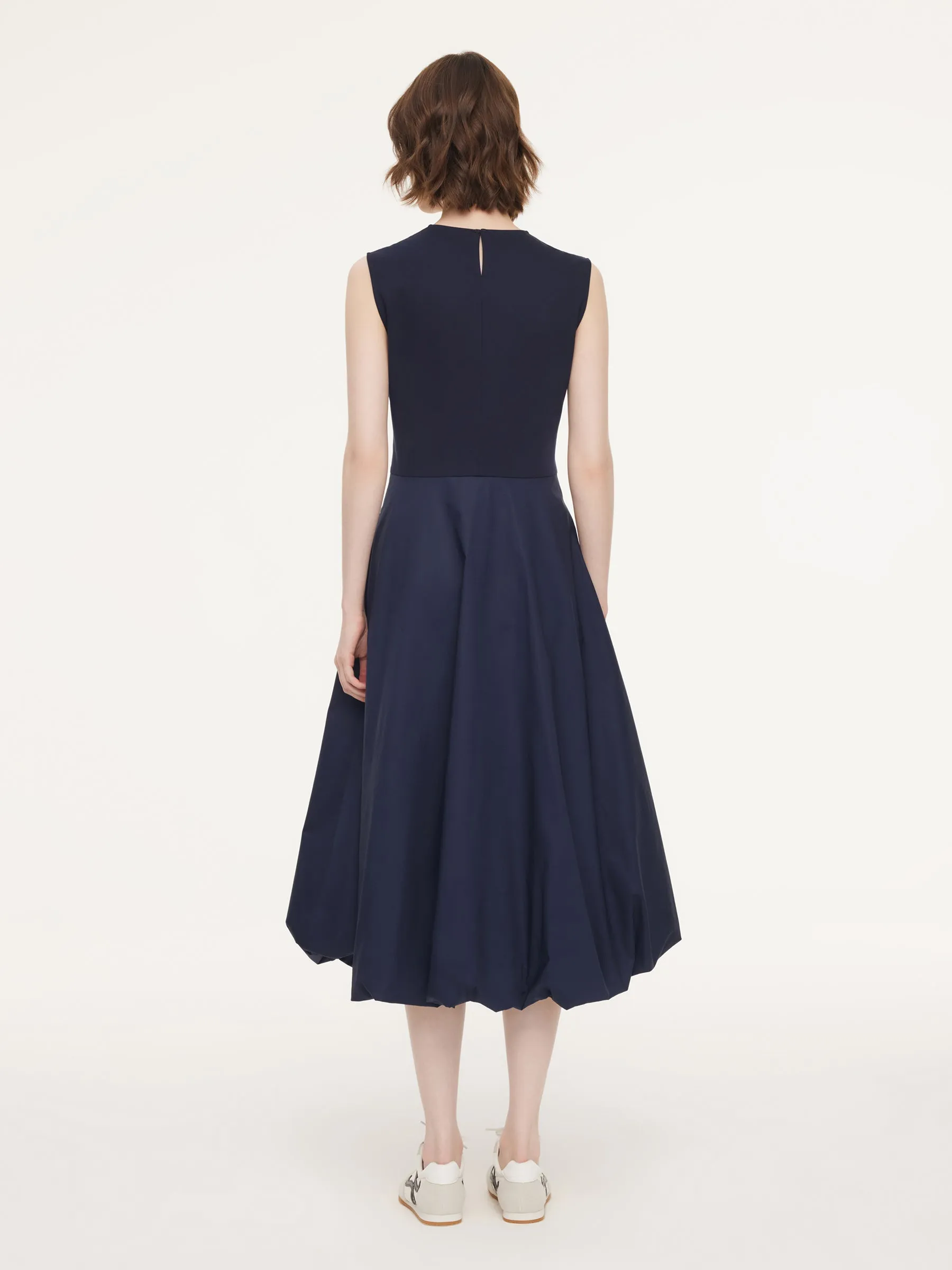 Dark Navy Bubble Hem Women Sleeveless Maxi Dress With Bag sold by Goelia product image thumbnail 3