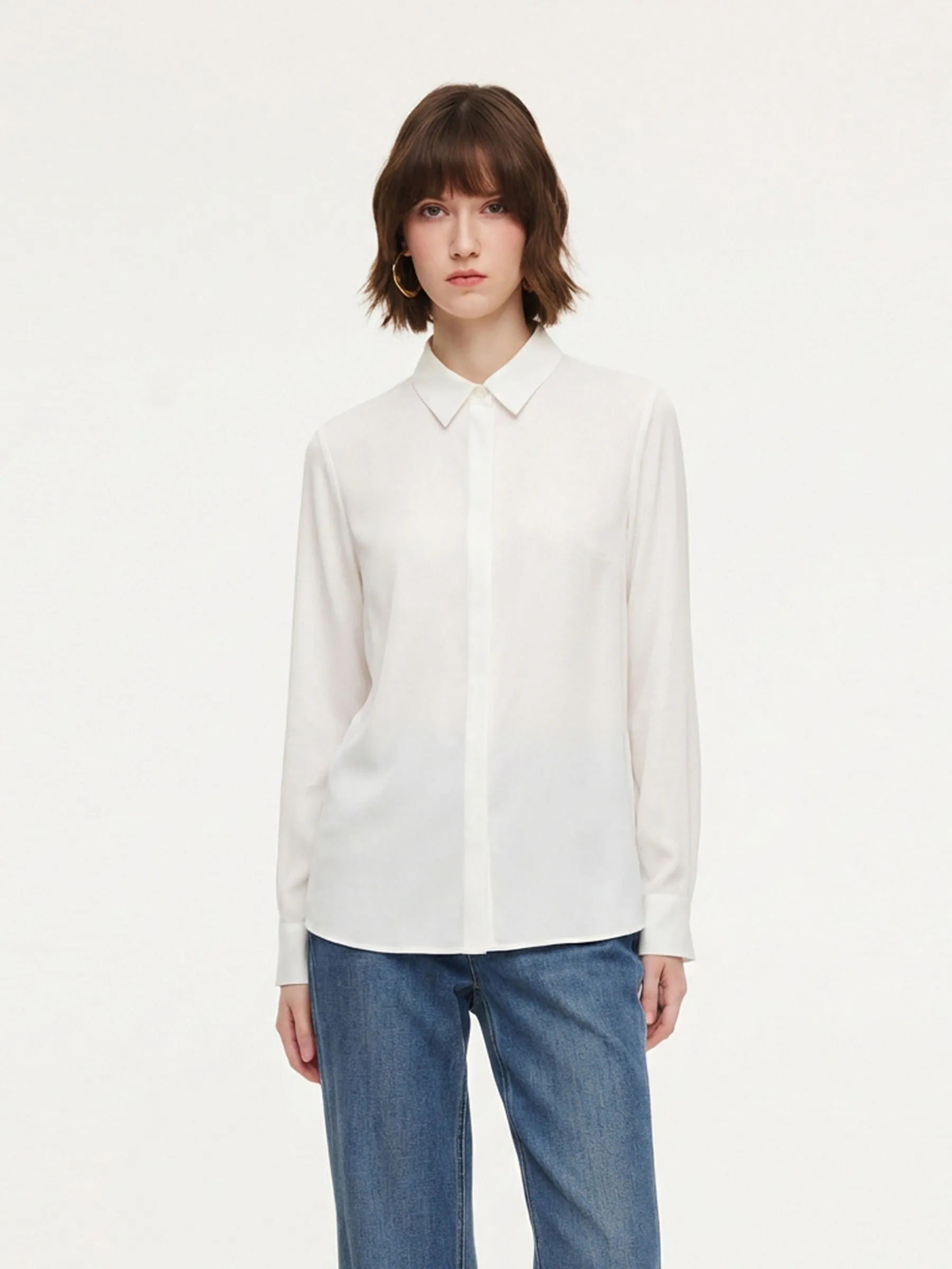 Acetate Blend H-Line Women Shirt sold by Goelia product image thumbnail 5