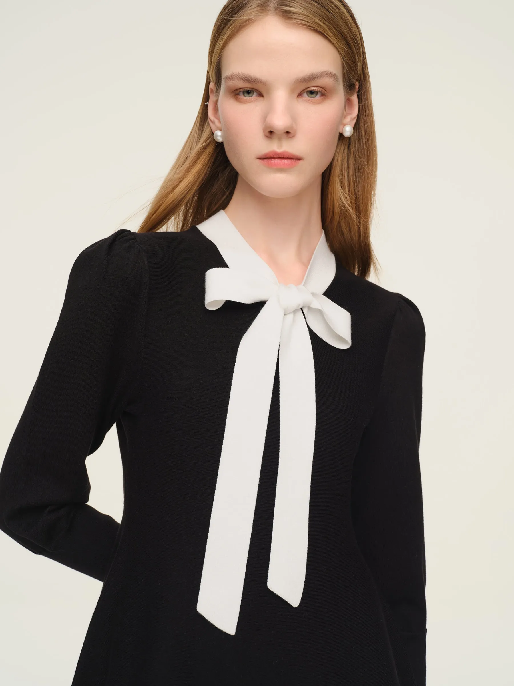 Tencel Blend Tie Front Women Knit Mini Dress sold by Goelia product image thumbnail 5