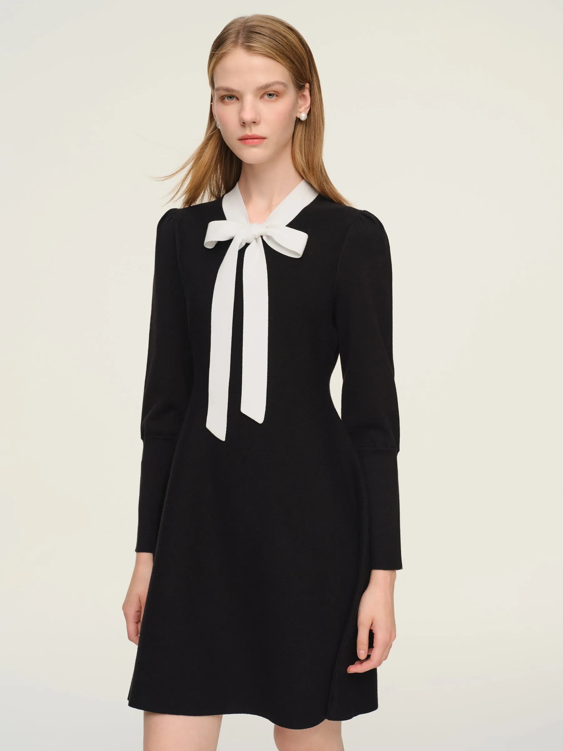 Tencel Blend Tie Front Women Knit Mini Dress sold by Goelia