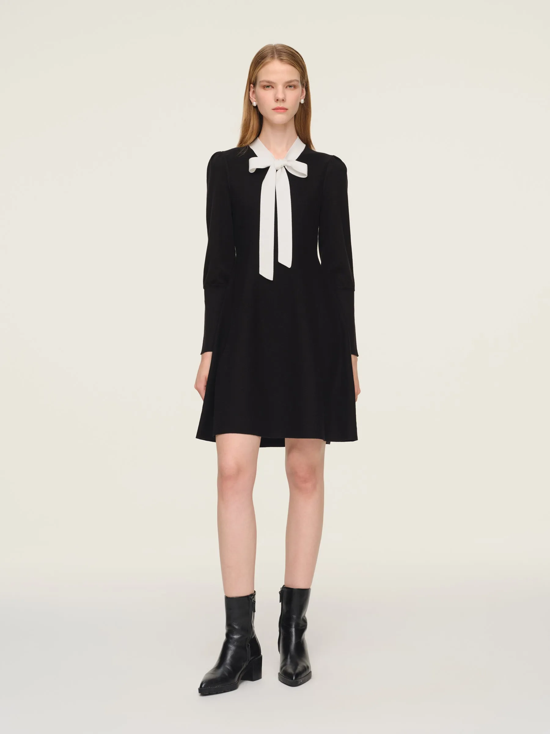 Tencel Blend Tie Front Women Knit Mini Dress sold by Goelia product image thumbnail 2